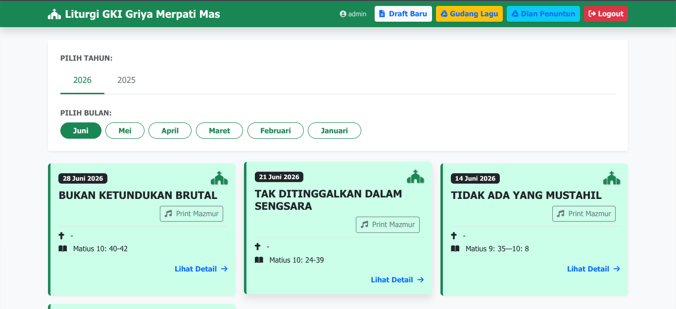 Aplikasi Manajemen Liturgi Gereja